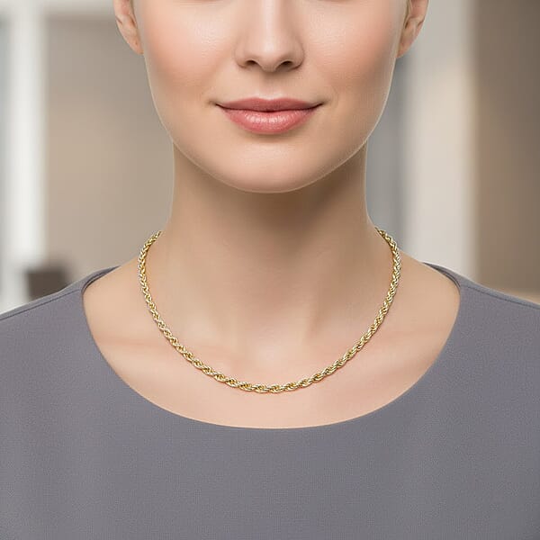 Italian Twisted Link Chain Necklace In 14K YG Over And Sterling Silver 9.03 Grams 20 Inches