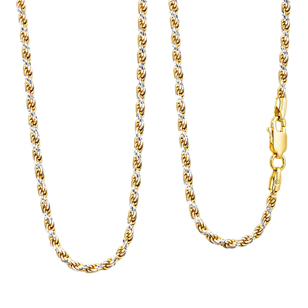 Italian Twisted Link Chain Necklace in 14K YG Over and Sterling Silver 9.03 Grams 20 Inches