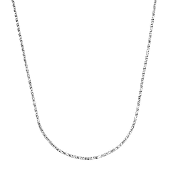 Italian Twisted Link Chain Necklace In Rhodium Over Sterling Silver 8.88 Grams 20 Inches