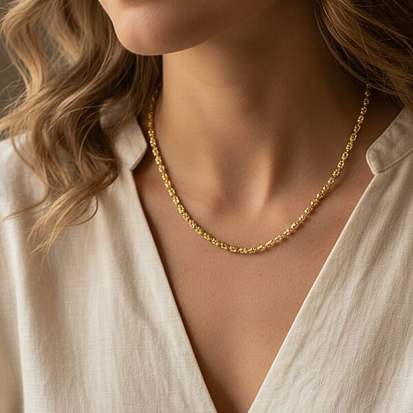 Italian Typhoon Chain Necklace In 14K Yellow Gold Over Sterling Silver 11.88 Grams 18-20 Inches
