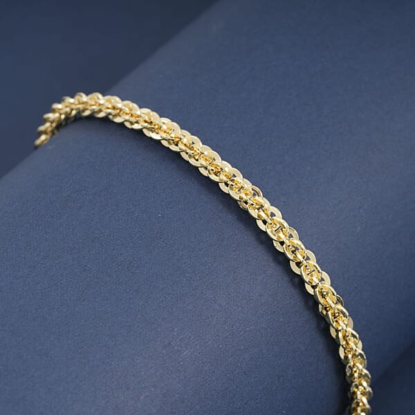 Italian Vortex Chain Bracelet In 14K Yellow Gold Over Sterling Silver (7.00 In) 6.92 Grams
