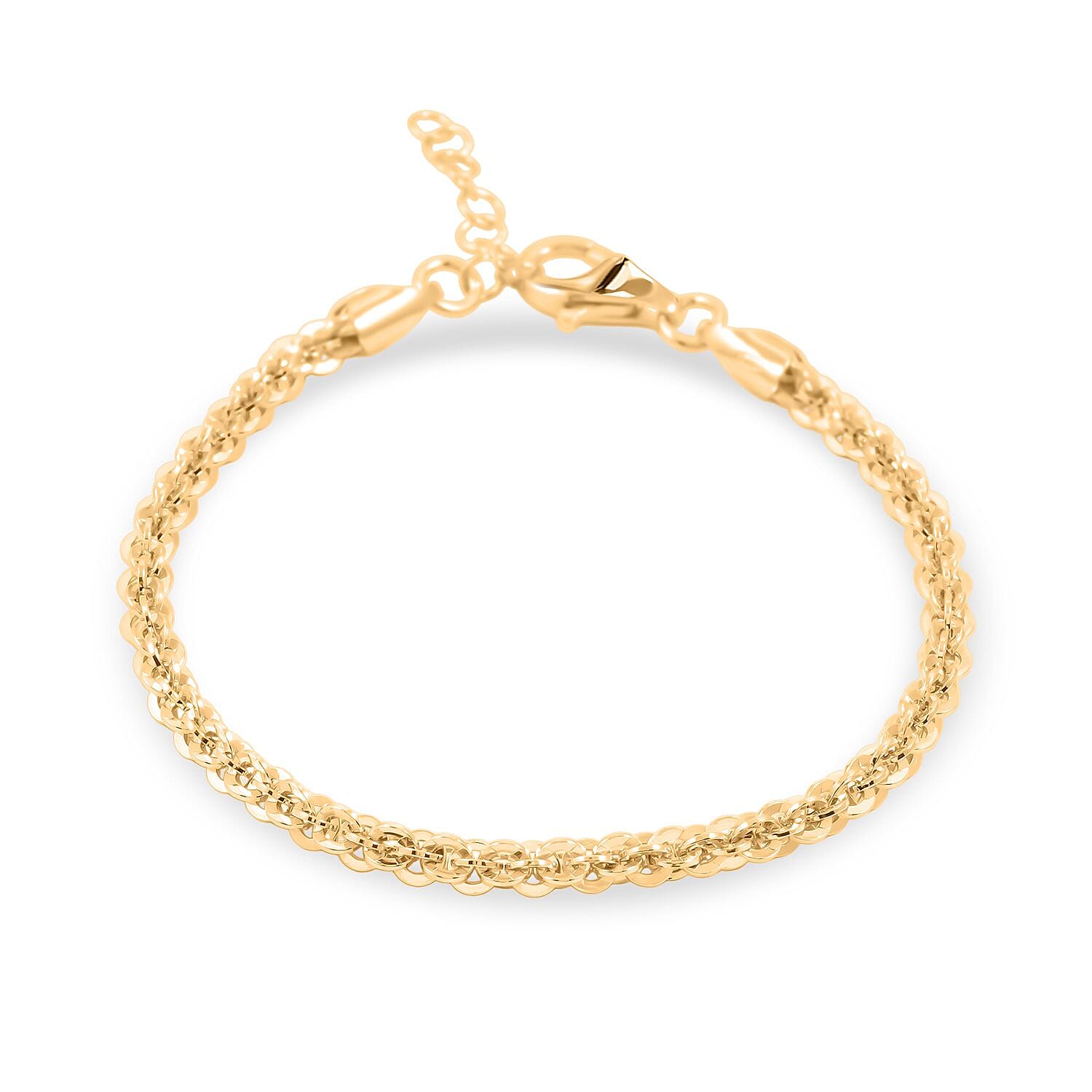 Italian Vortex Chain Bracelet in 14K Yellow Gold Over Sterling Silver (7.00 In) 6.92 Grams