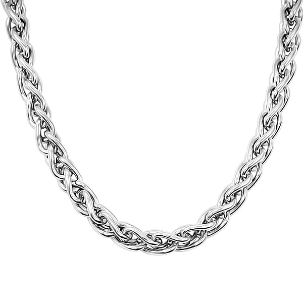 Italian Wheat Chain Necklace In Sterling Silver 32.5 Grams 20 Inches