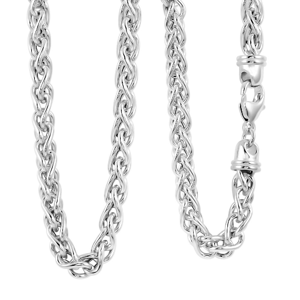 Italian Wheat Chain Necklace in Sterling Silver 32.5 Grams 20 Inches