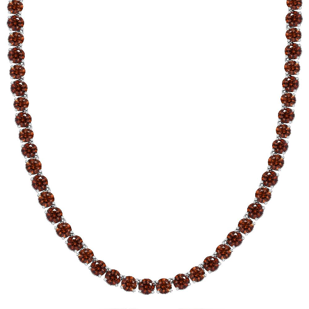 J Francis Embellished with Caramel Zirconia by Swarovski 71.40 ctw Celestial Radiance Necklace in Rhodium Over Sterling Silver 18 Inches