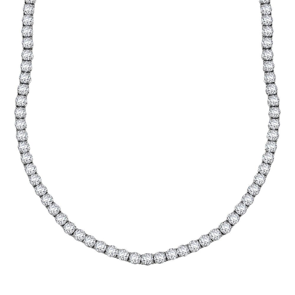 J Francis Embellished with Zirconia by Swarovski 72.90 ctw Celestial Radiance Necklace in Rhodium Over Sterling Silver 18 Inches