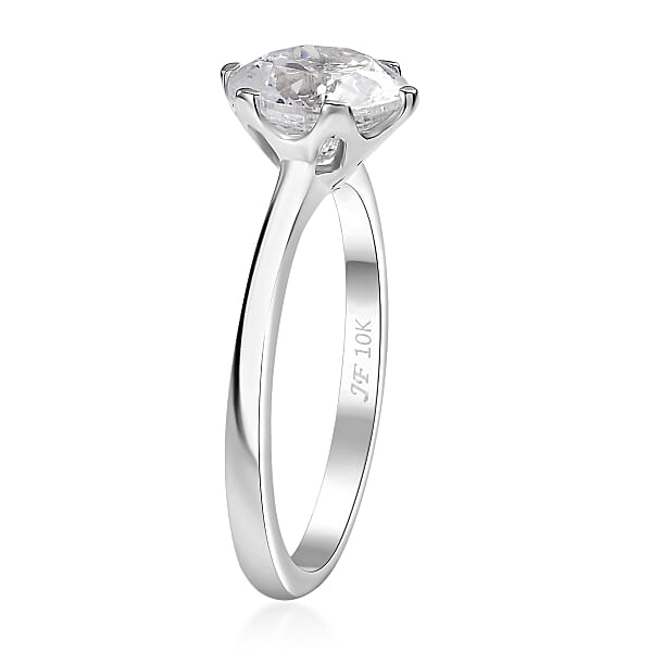 J Francis Zirconia By Swarovski Solitaire Ring In 10K White Gold 3.35 Ctw
