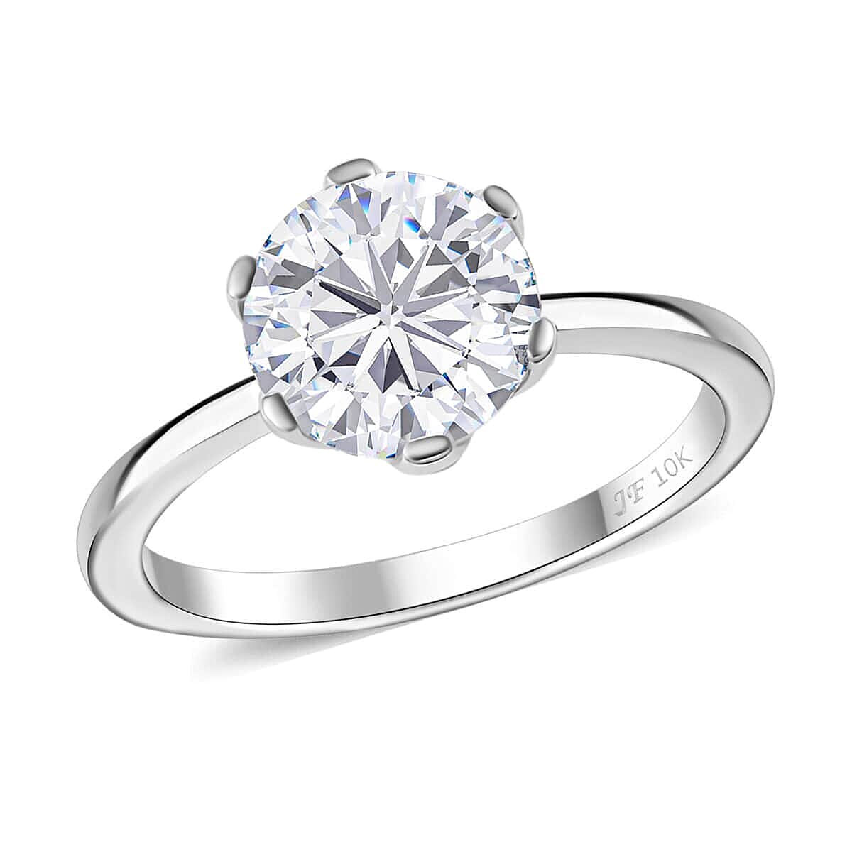 J Francis Zirconia by Swarovski Solitaire Ring in 10K White Gold 3.35 ctw