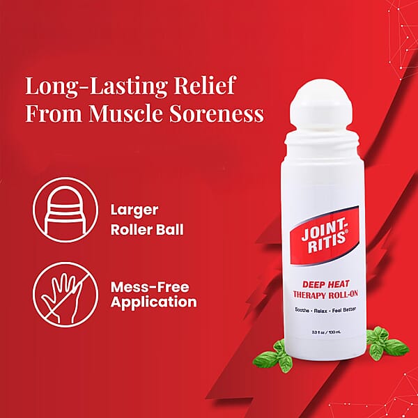 JOINT-RITIS Deep Heat Therapy Roll-On (3.3oz) Made In US (Ships In 5-7 Business Days)