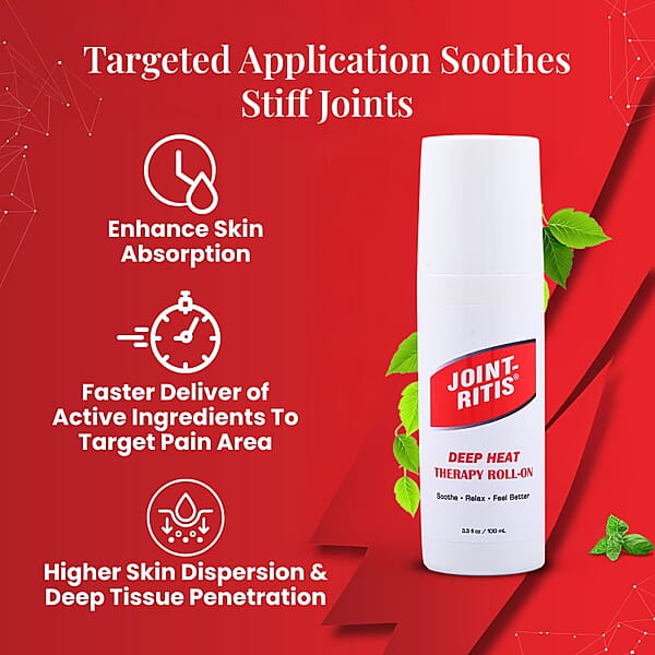 JOINT-RITIS Deep Heat Therapy Roll-On (3.3oz) Made In US (Ships In 5-7 Business Days)