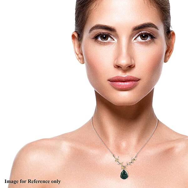 Karis Green Aventurine Necklace In 18K YG Plated And Stainless Steel 18 Inches Tarnish-Free Waterproof Sweat Proof Jewelry