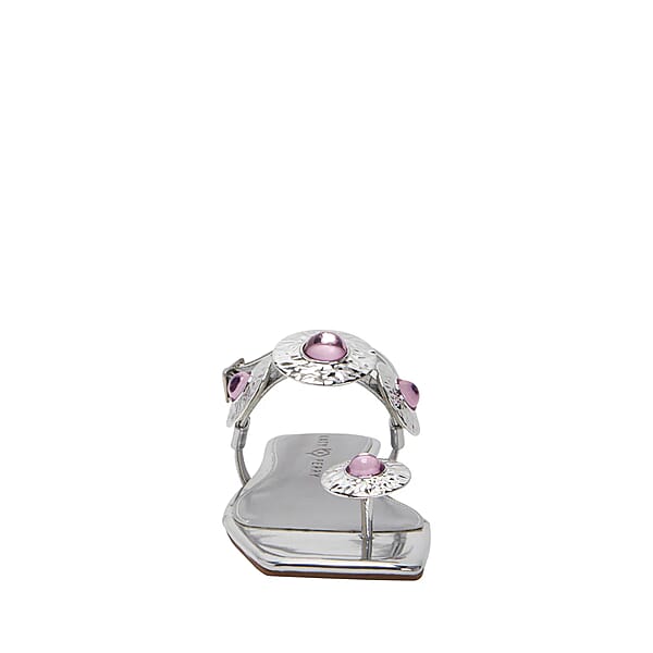 KATY PERRY Silver The Camie Stone Sandal - Size 7