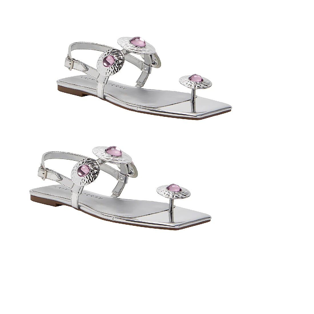 KATY PERRY Silver The Camie Stone Sandal - Size 7