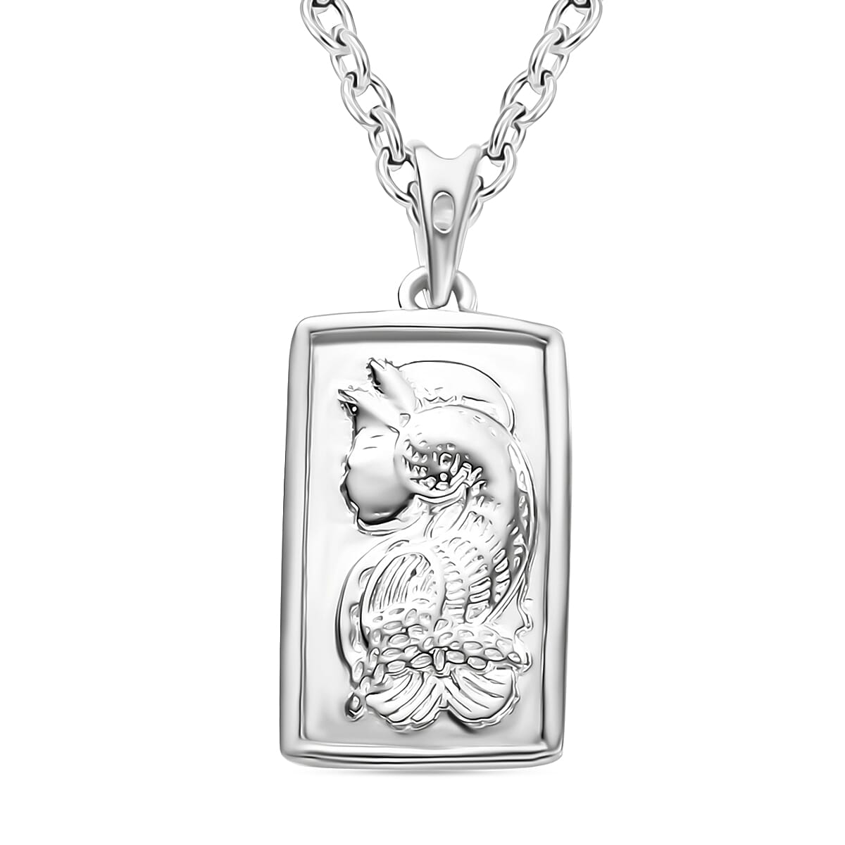Koi Fish Pendant Necklace in 10K White Gold 2 Grams 20 Inches (Del. in 10-12 Days)