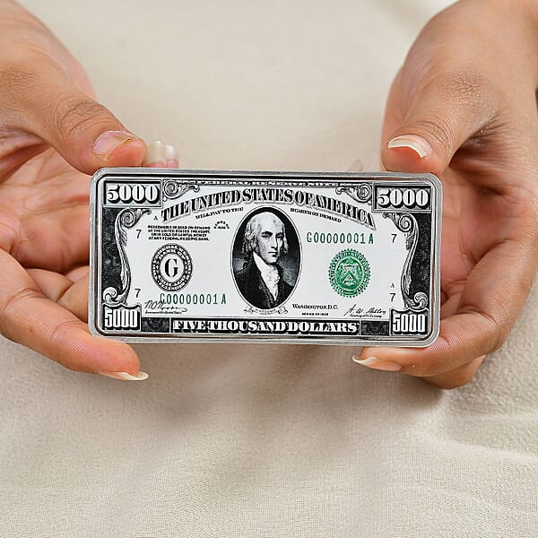 Kundan 999.9 Fine Silver Currency Bullion Bar 50 Grams