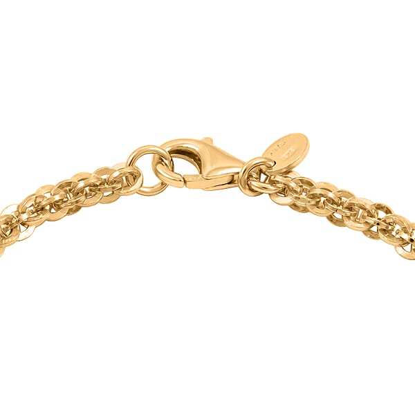 La Bella Italian Cristallino Chain Bracelet In 14K Yellow Gold Over Sterling Silver (7.50 In) 6.8 Grams
