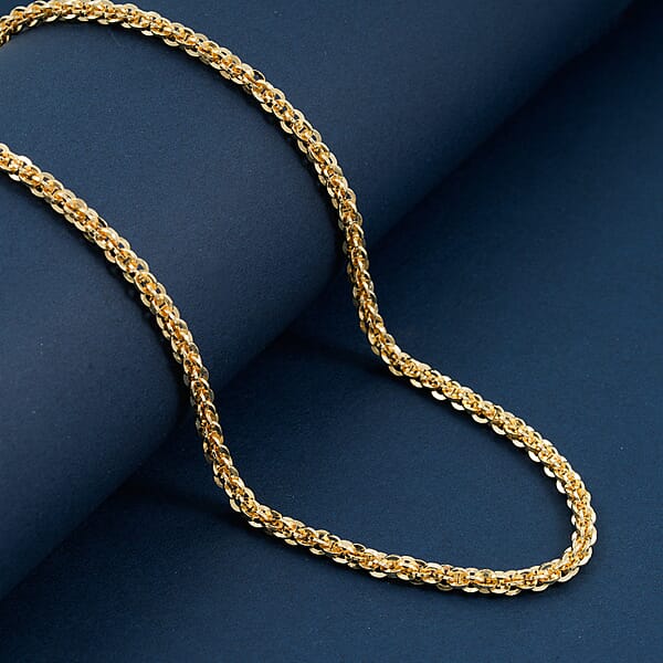 La Bella Italian Cristallino Chain Necklace In 14K Yellow Gold Over Sterling Silver 17.25 Grams 20 Inches