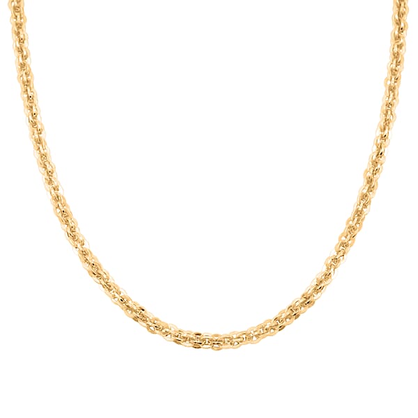 La Bella Italian Cristallino Chain Necklace In 14K Yellow Gold Over Sterling Silver 17.25 Grams 20 Inches