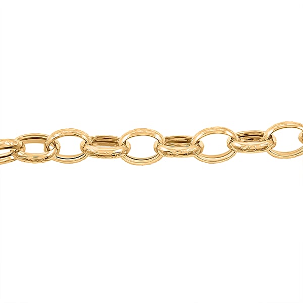 La Bella Italian Fancy Rolo Flower Chain Bracelet In 14K Yellow Gold Over Sterling Silver (7.50 In) 10.5 Grams