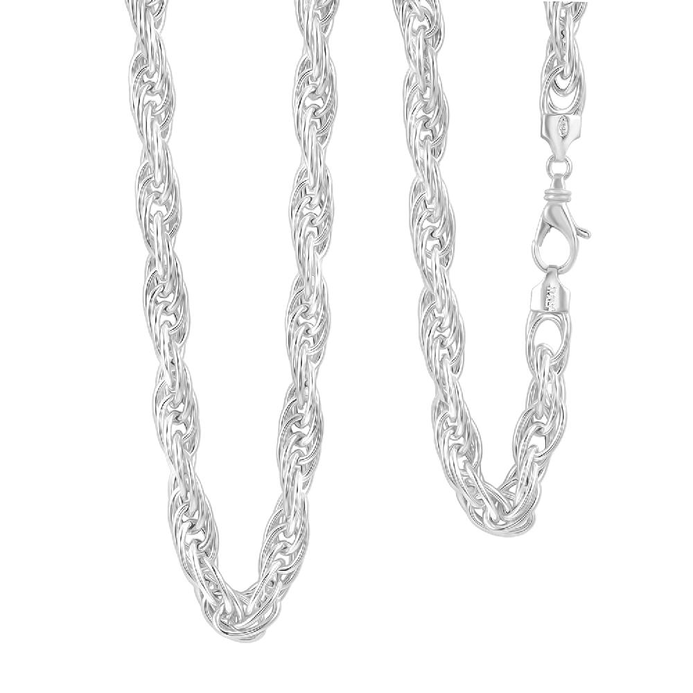 La Bella Italian Fancy Rope Chain Necklace in Sterling Silver 29.2 Grams 22 Inches
