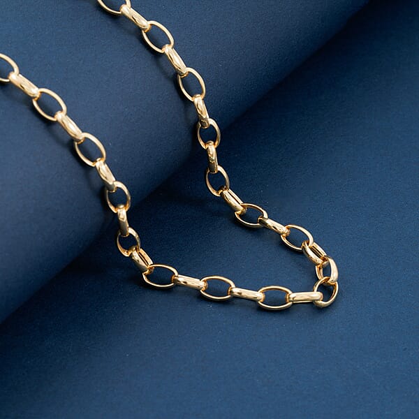 La Bella Italian Rolo Chain Necklace In 14K Yellow Gold Over Sterling Silver 9 Grams 20 Inches