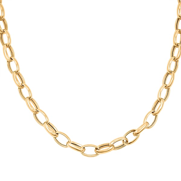 La Bella Italian Rolo Chain Necklace In 14K Yellow Gold Over Sterling Silver 9 Grams 20 Inches