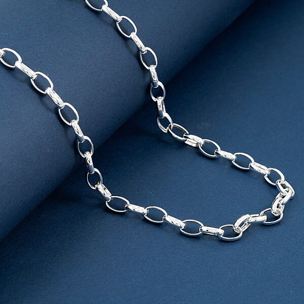 La Bella Italian Rolo Chain Necklace In Sterling Silver 9 Grams 20 Inches