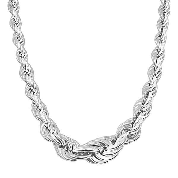 La Bella Italian Rope Chain Necklace In Sterling Silver 22.75 Grams 20 Inches
