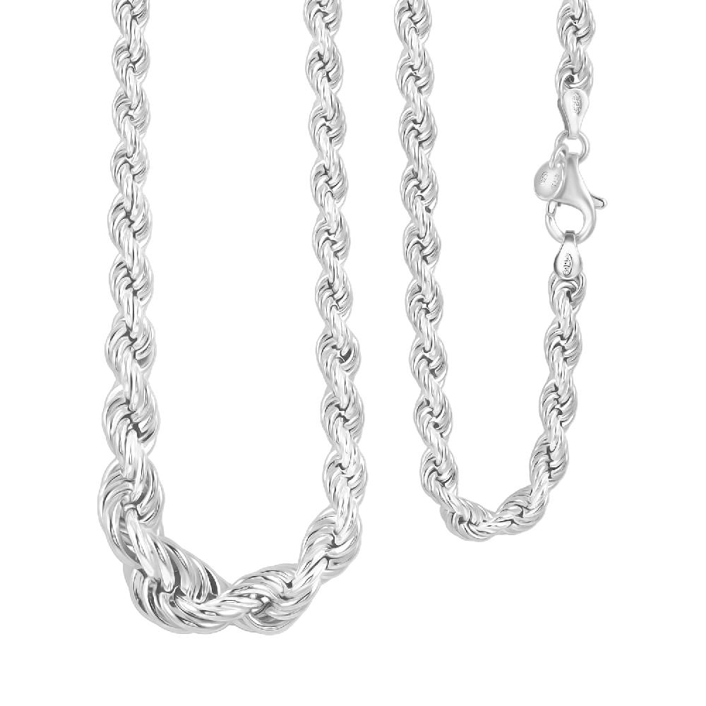 La Bella Italian Rope Chain Necklace in Sterling Silver 22.75 Grams 20 Inches