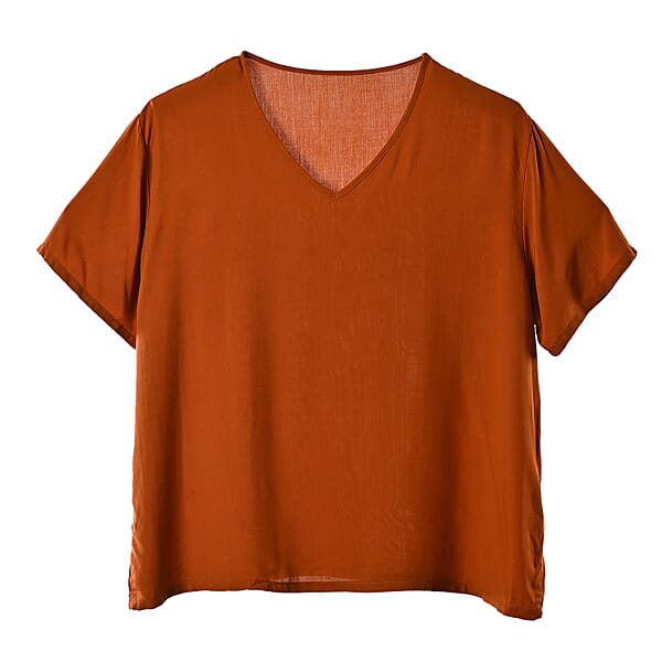 La Marey Green And Brown Casual Basic Tops And Flowy Wide Leg Pants - One Size Fits Most