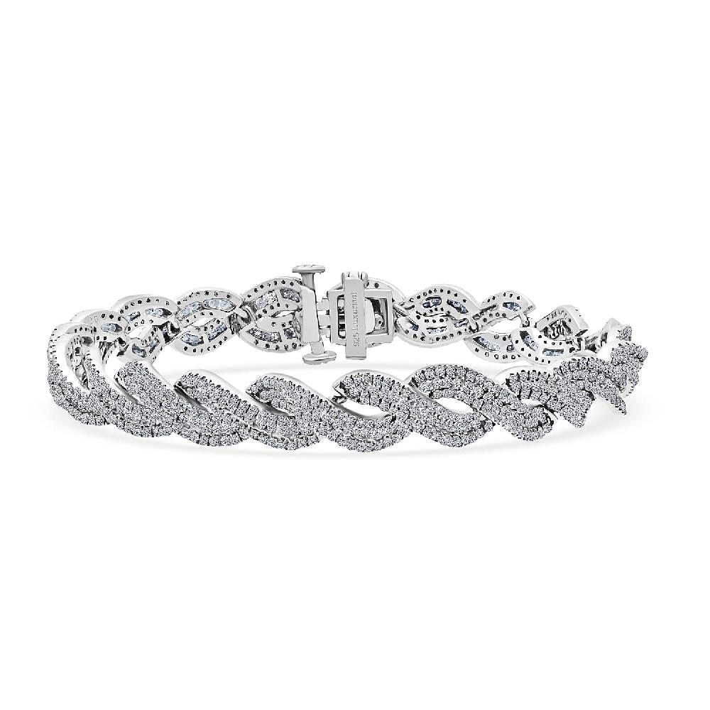 Lab Grown Diamond I1-I2 5.20 ctw Intertwined Destiny Bracelet in Rhodium Over Sterling Silver (8.00 In)