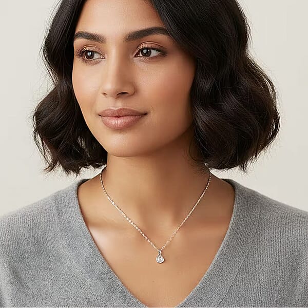 Lab Grown Polki Diamond 0.25 Ctw Pendant Necklace 18 Inches In Sterling Silver