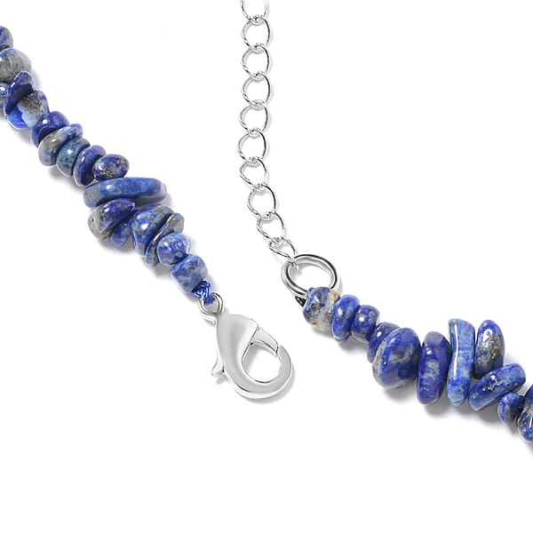 Lapis Lazuli 271.00 Ctw Family Tree Of Life Earrings And Pendant Necklace In Stainless Steel 18-20 Inches