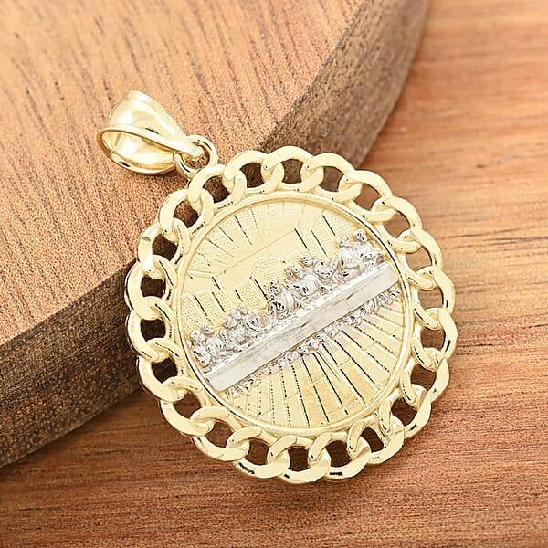 Last Supper Pendant Without Chain In 10K Yellow And White Gold 2.20 Grams