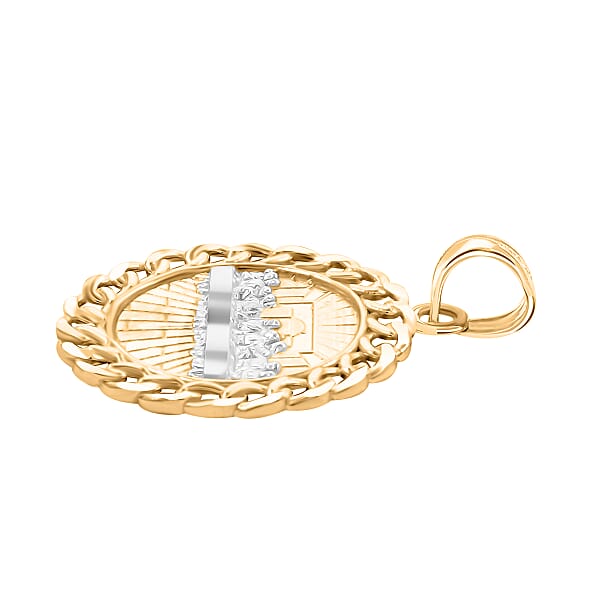 Last Supper Pendant Without Chain In 10K Yellow And White Gold 2.20 Grams