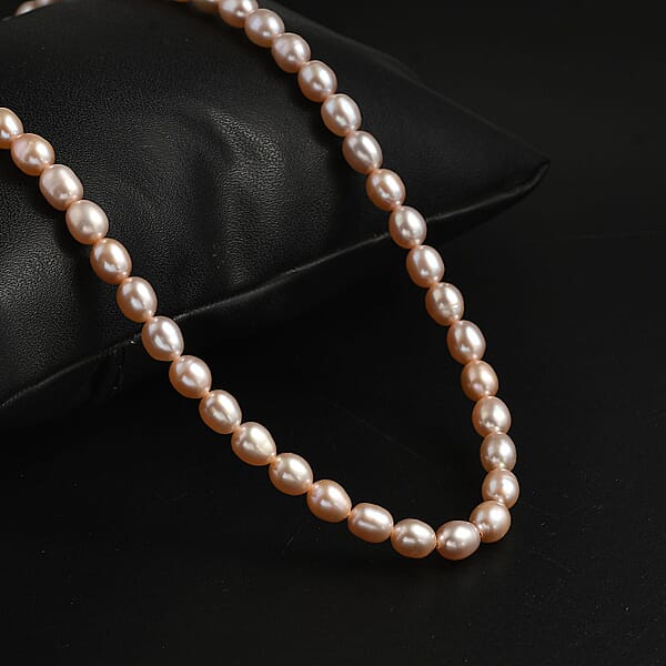 Lavender Pearl Necklace (18 Inches) In 18K Vermeil Yellow Gold Over Sterling Silver