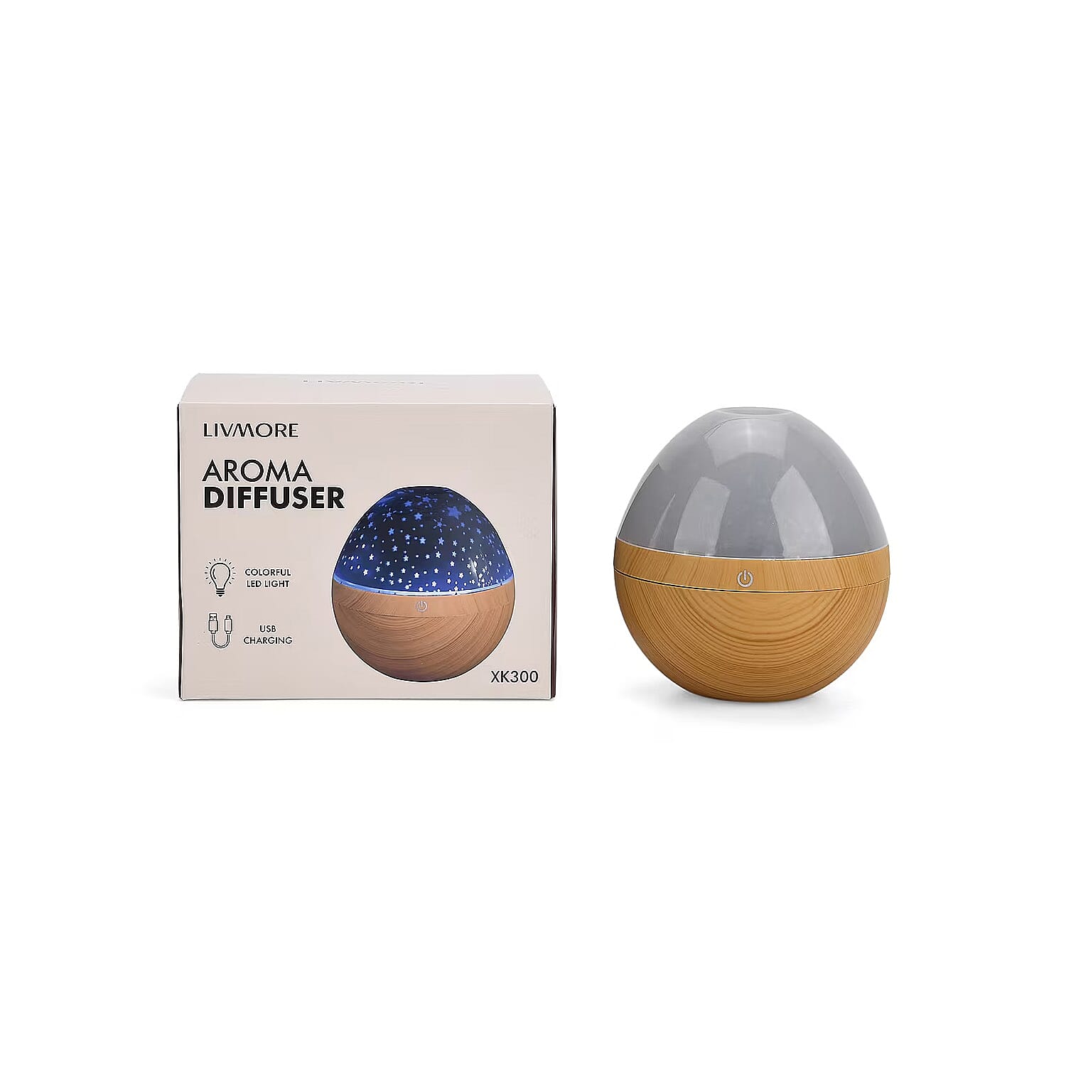 Livemore Aroma Diffuser with Colorful Light Changing and 5 Essential Oil (300ml)