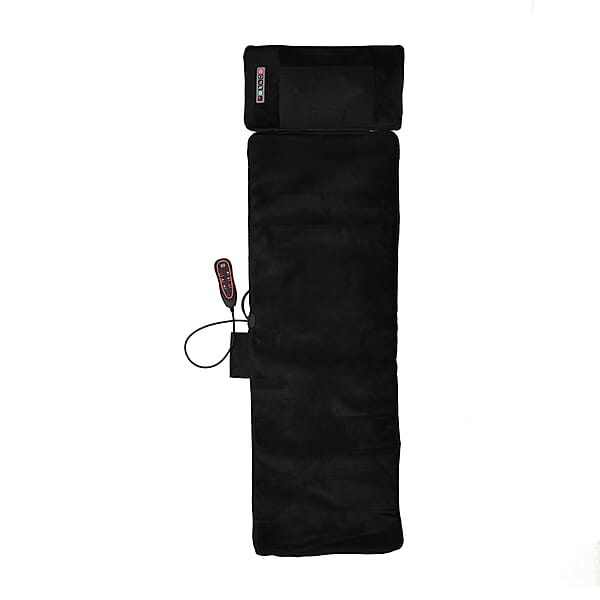 Livmore 3Pcs Set - Black Faux Leather Massage Mat With 20 Kneading Massage Heads And 2 Working Modes