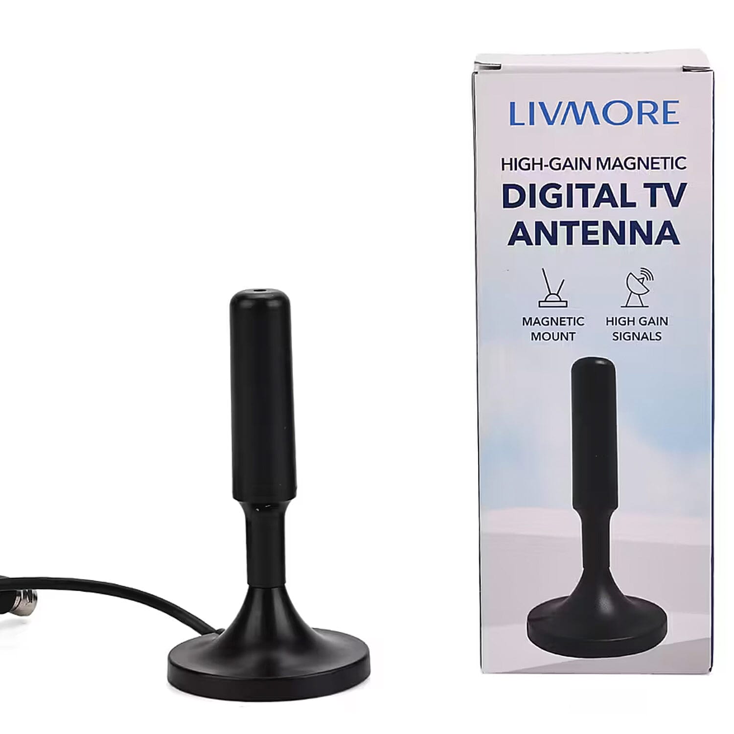 Livmore 4K Digital HDTV Antenna (Support - 4K 1080P VHF UHF TV Channels)