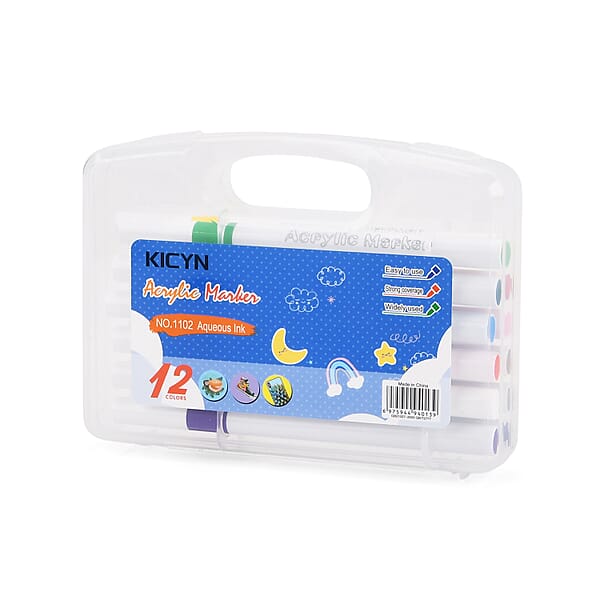 Livmore 5pcs Set Animal Theme Canvas Board With 12pcs Acrylic Markers