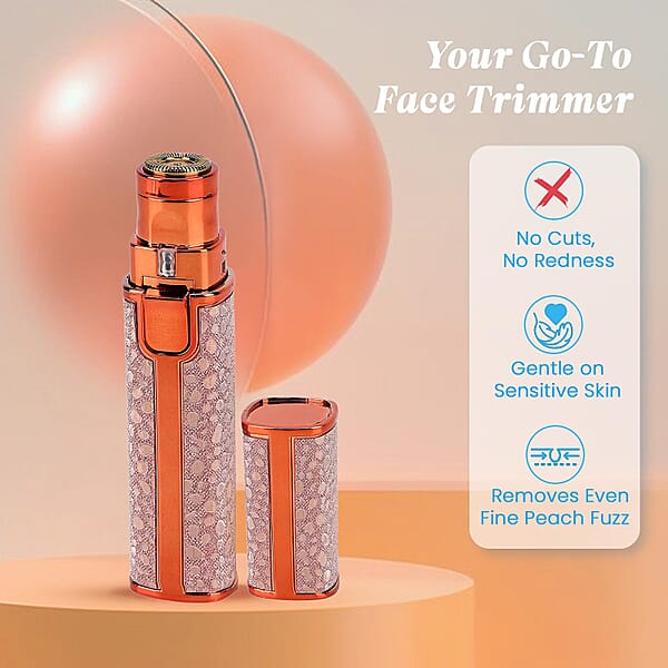 Livmore Beautech 2-in-1 Rechargeable Waterproof Lady Shaver With 2 Replaceable Heads And LED Light -Champange
