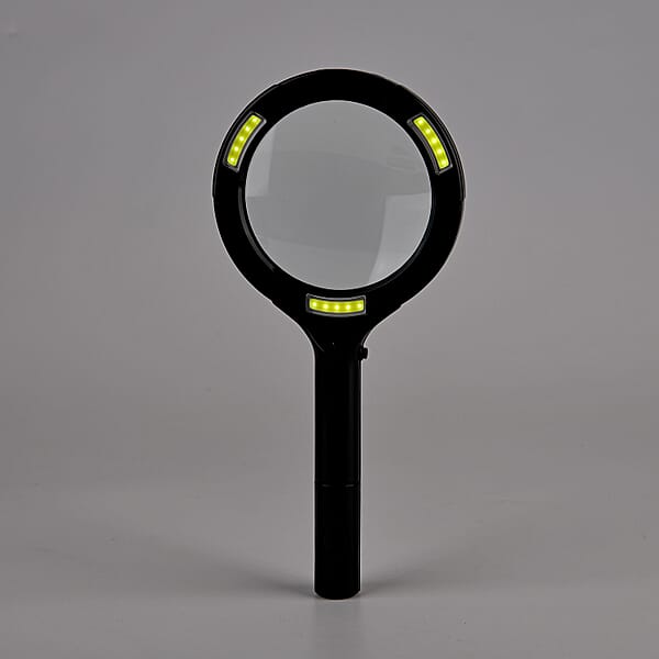 Livmore Black Single 3X Hand-held LED Light Magnifier (2xAA Battery Not Included)