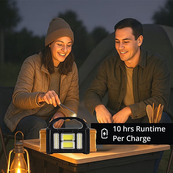 Livmore COB Multi-functional Solar Charging Outdoor Emergency Searchlight - Gold