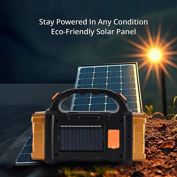 Livmore COB Multi-functional Solar Charging Outdoor Emergency Searchlight - Gold