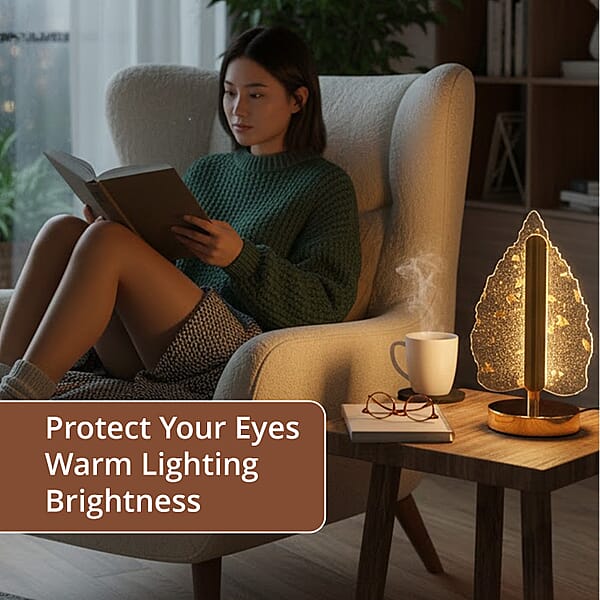 Livmore Golden Acrylic Leaf Design Touch Lamp