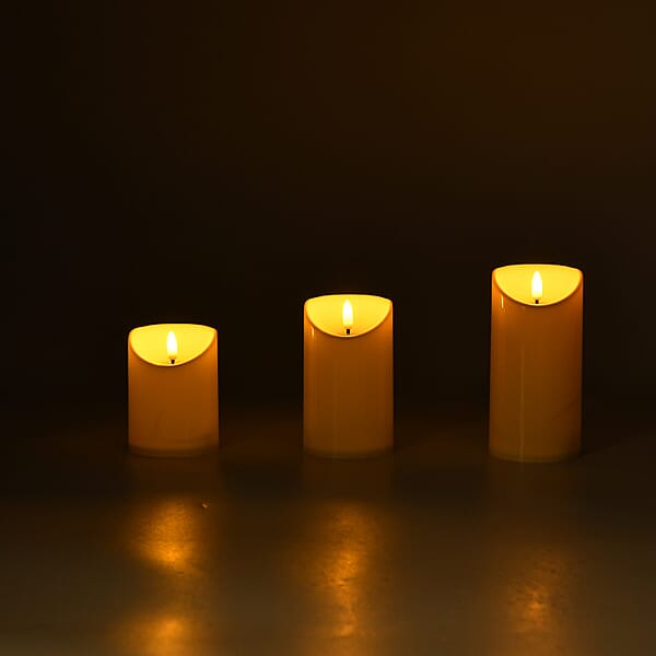 Livmore Ivory 3pcs Set Candle Light (3xAAA Not Included)