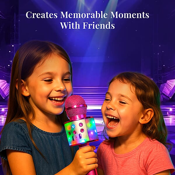 Livmore Mini Karaoke Microphone With Bluetooth - Pink (600mAh)