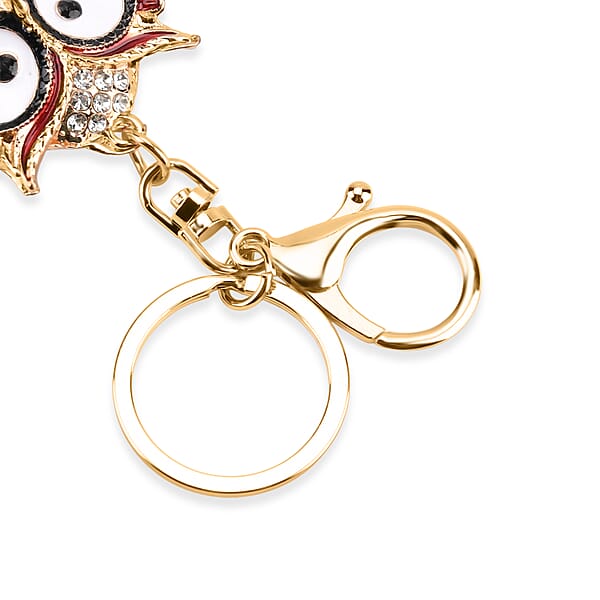 Livmore Multi Color Glass And Crystal 3-piece Set Owl Keychain