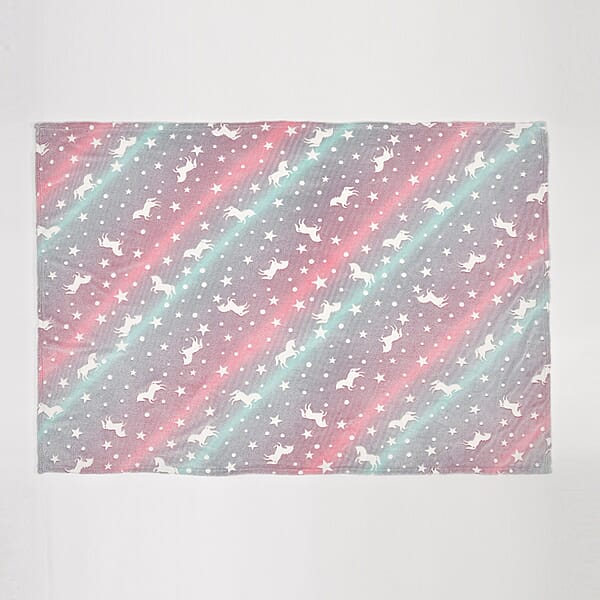 Livmore Multi Color Horse Star Glow In The Dark Blanket
