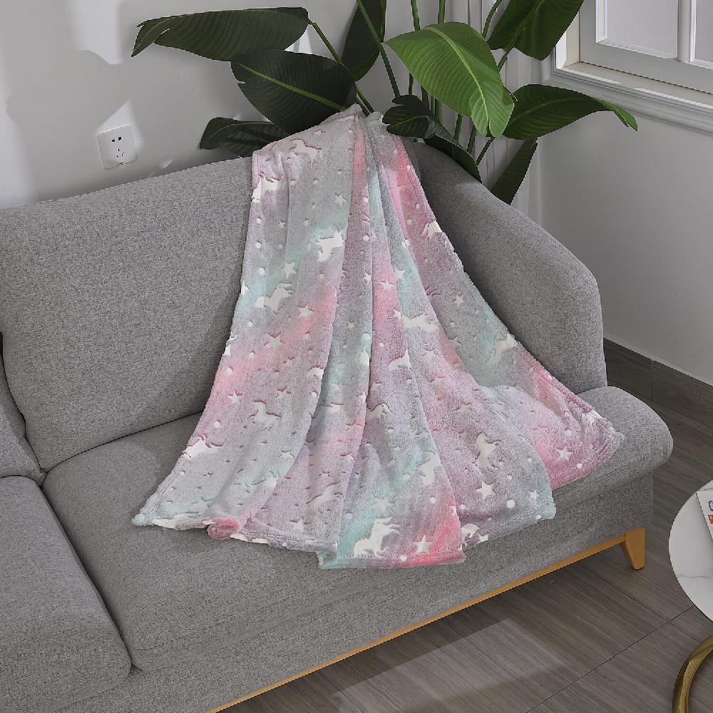 Livmore Multi Color Horse Star Glow In The Dark Blanket